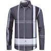 imageAlex Vando Mens Print Plaid Button Down Shirts Wrinkle Free 4Way Stretch Casual Dress Shirt for MenBlackGrey