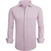 imageAlex Vando Mens Stripe Dress Shirt FastDrying Easy Care Long Sleeve Regular Fit Button Down ShirtsRed