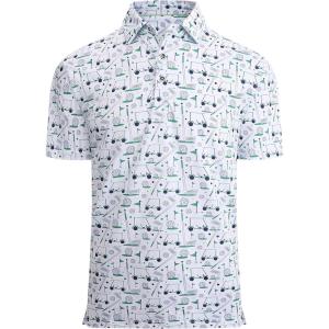 imageAlex Vando Mens Golf Shirt Moisture Wicking QuickDry Print Performance Polo Shirts for MenGreen Golf Stuff