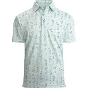 imageAlex Vando Mens Golf Shirt Moisture Wicking QuickDry Print Performance Polo Shirts for MenGreen Sweep Men