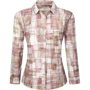 imageAlex Vando Womens Flannel Shirt Regular Long Sleeve Button Down Flannel Shirts for WomenDistressed BeigePink