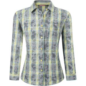 imageAlex Vando Womens Flannel Shirt Regular Long Sleeve Button Down Flannel Shirts for WomenRhinestone YellowGrey