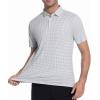 image:imageAlex Vando Mens Check Print Golf Shirt Cooling Stretch Short Sleeve Shirt for Golf Work amp CasualBlack Dots Check