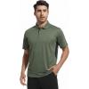 image:imageAlex Vando Mens Golf Polo Shirt Lightweight Textured 4Way Stretch Performance Polo with Mesh SideArmy