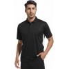 image:imageAlex Vando Mens Golf Polo Shirt Lightweight Textured 4Way Stretch Performance Polo with Mesh SideBlack