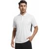 image:imageAlex Vando Mens Golf Polo Shirt Lightweight Textured 4Way Stretch Performance Polo with Mesh SideWhite