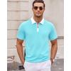 image:imageAlex Vando Mens Golf Shirt Quick Dry Stretch Performance Zip Short Sleeve Polo ShirtBlue