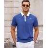 image:imageAlex Vando Mens Golf Shirt Quick Dry Stretch Performance Zip Short Sleeve Polo ShirtRoyal
