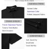 image:imageAlex Vando Mens Jacquard Knit Button Down Shirts Breathable Stretch Business Casual Short Sleeve ShirtBlack