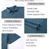 image:imageAlex Vando Mens Jacquard Knit Button Down Shirts Breathable Stretch Business Casual Short Sleeve ShirtTeal