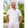 image:imageAlex Vando Mens Jacquard Knit Button Down Shirts Breathable Stretch Business Casual Short Sleeve ShirtWhite