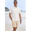 image:imageAlex Vando Mens Jacquard Knit Button Down Shirts Breathable Stretch Business Casual Short Sleeve ShirtWhite