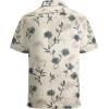 image:imageAlex Vando Mens Lace Shirt Short Sleeve SeeThrough Pattern Summer Beach Button Down ShirtBeige Black Flower
