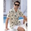image:imageAlex Vando Mens Lace Shirt Short Sleeve SeeThrough Pattern Summer Beach Button Down ShirtBeige Black Flower