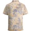 image:imageAlex Vando Mens Lace Shirt Short Sleeve SeeThrough Pattern Summer Beach Button Down ShirtBlue Leaf
