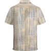 image:imageAlex Vando Mens Lace Shirt Short Sleeve SeeThrough Pattern Summer Beach Button Down ShirtBrown Line