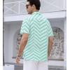 image:imageAlex Vando Mens Lace Shirt Short Sleeve SeeThrough Pattern Summer Beach Button Down ShirtGreen Herringbone