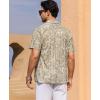 image:imageAlex Vando Mens Lace Shirt Short Sleeve SeeThrough Pattern Summer Beach Button Down ShirtKhaki Diamond