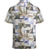 image:imageAlex Vando Mens Lace Shirt Short Sleeve SeeThrough Pattern Summer Beach Button Down ShirtMulti Geometry