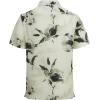 image:imageAlex Vando Mens Linen Blend Print Shirt Camp Collar Short Sleeve Beach Button Down Shirts MenBeige W Black Flower