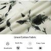 image:imageAlex Vando Mens Linen Blend Print Shirt Camp Collar Short Sleeve Beach Button Down Shirts MenBeige W Black Flower