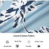 image:imageAlex Vando Mens Linen Blend Print Shirt Camp Collar Short Sleeve Beach Button Down Shirts MenBlue W White Flower