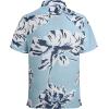 image:imageAlex Vando Mens Linen Blend Print Shirt Camp Collar Short Sleeve Beach Button Down Shirts MenBlue W White Flower