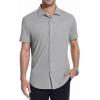 image:imageAlex Vando Mens Print Button Down Shirts Short Sleeve Business Casual Dress ShirtBlack Dots