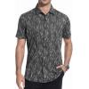 image:imageAlex Vando Mens Print Button Down Shirts Short Sleeve Business Casual Dress ShirtBlack Leaf