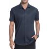 image:imageAlex Vando Mens Print Button Down Shirts Short Sleeve Business Casual Dress ShirtNavy Sail