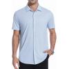 image:imageAlex Vando Mens Print Button Down Shirts Short Sleeve Business Casual Dress ShirtWhite Clover
