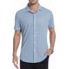 image:imageAlex Vando Mens Print Button Down Shirts Short Sleeve Business Casual Dress ShirtWhite Flower