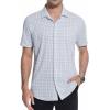 image:imageAlex Vando Mens Print Button Down Shirts Short Sleeve Business Casual Dress ShirtWhite U