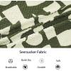 image:imageAlex Vando Mens Seersucker Print Button Down Short Sleeve Summer Beach ShirtsArmy Geometry