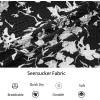 image:imageAlex Vando Mens Seersucker Print Button Down Short Sleeve Summer Beach ShirtsBlack Leaf