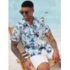 image:imageAlex Vando Mens Seersucker Print Button Down Short Sleeve Summer Beach ShirtsBlue W Navy Flower