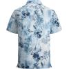 image:imageAlex Vando Mens Seersucker Print Button Down Short Sleeve Summer Beach ShirtsBlue W Navy Flower