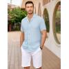 image:imageAlex Vando Mens Seersucker Print Button Down Short Sleeve Summer Beach ShirtsBlue W White Dots