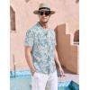 image:imageAlex Vando Mens Seersucker Print Button Down Short Sleeve Summer Beach ShirtsGrey W Blue Flower