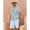 image:imageAlex Vando Mens Seersucker Print Button Down Short Sleeve Summer Beach ShirtsGrey W Blue Flower