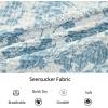 image:imageAlex Vando Mens Seersucker Print Button Down Short Sleeve Summer Beach ShirtsGrey W Blue Flower