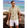 image:imageAlex Vando Mens Seersucker Print Button Down Short Sleeve Summer Beach ShirtsKhaki Flower