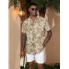 image:imageAlex Vando Mens Seersucker Print Button Down Short Sleeve Summer Beach ShirtsKhaki Flower