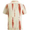 image:imageAlex Vando Mens Seersucker Print Button Down Short Sleeve Summer Beach ShirtsOrange Dye