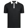 image:imageAlex Vando Mens Golf Shirt Quick Dry Stretch Performance Zip Short Sleeve Polo ShirtBlack