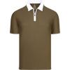image:imageAlex Vando Mens Golf Shirt Quick Dry Stretch Performance Zip Short Sleeve Polo ShirtCoffee