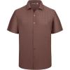 image:imageAlex Vando Mens Jacquard Knit Button Down Shirts Breathable Stretch Business Casual Short Sleeve ShirtWine