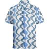 image:imageAlex Vando Mens Lace Shirt Short Sleeve SeeThrough Pattern Summer Beach Button Down ShirtBlue Wave