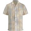 image:imageAlex Vando Mens Lace Shirt Short Sleeve SeeThrough Pattern Summer Beach Button Down ShirtBrown Line