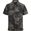 image:imageAlex Vando Mens Linen Blend Print Shirt Camp Collar Short Sleeve Beach Button Down Shirts MenBlack W Brown Flower